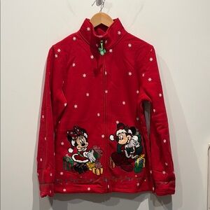 Disney Xmas Festive Red Zip-Up sweatshirt jacket